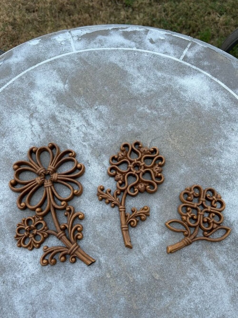 Vintage HOMCO Wall Flower Décor 3 Piece